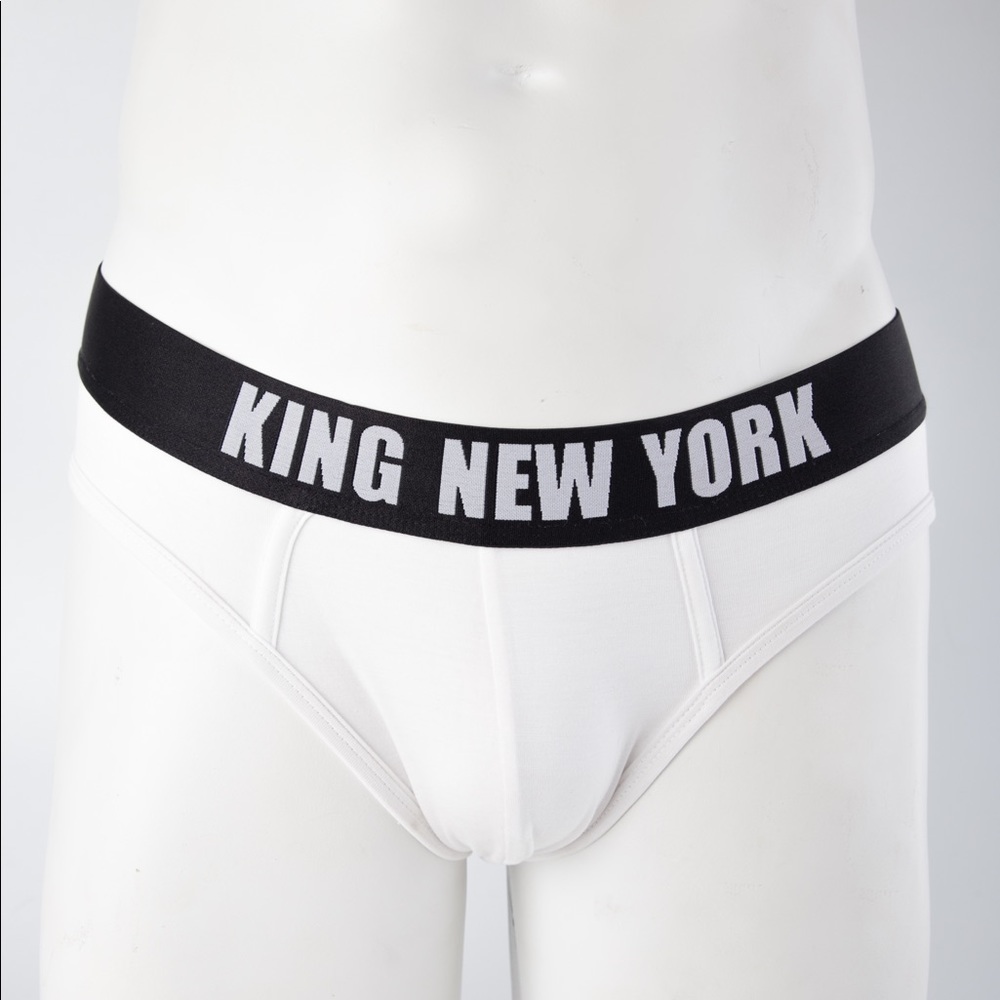 KING NEW YORK , Brief , bamboo fabric underwear.(WHITE)